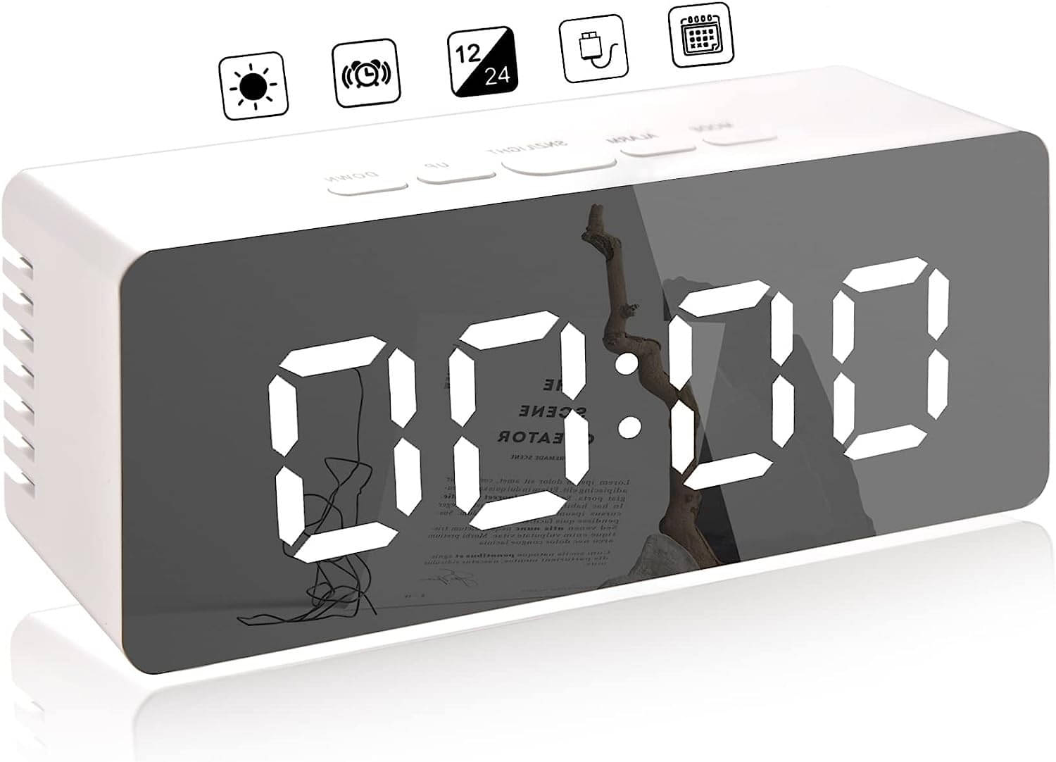     			FIVANIO Digital Plastic Rectangular Table Clock - Pack of 1