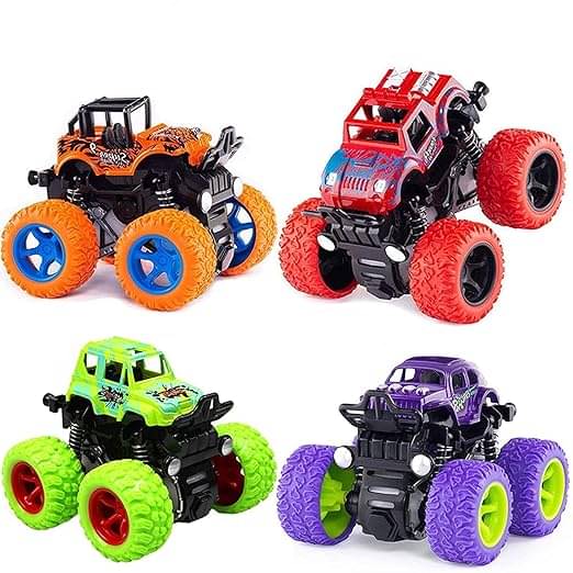 FREEDY Mini Monster Trucks Friction Powered Cars for Kids Big Rubber Tires Baby Boys  (Multicolor, Pack of: 4)     			FREEDY Mini Monster Trucks Friction Powered Cars for Kids Big Rubber Tires Baby Boys  (Multicolor, Pack of: 4)