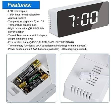     			FULKIZA Digital Plastic Rectangular Table Clock - Pack of 1