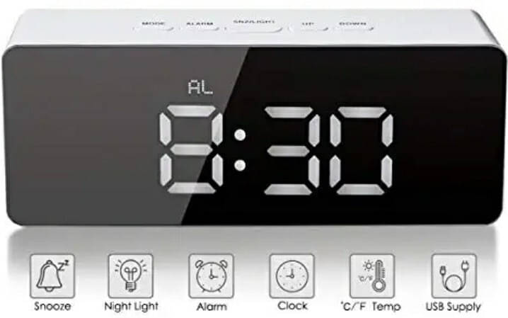     			FULKIZA Digital Plastic Rectangular Table Clock - Pack of 1
