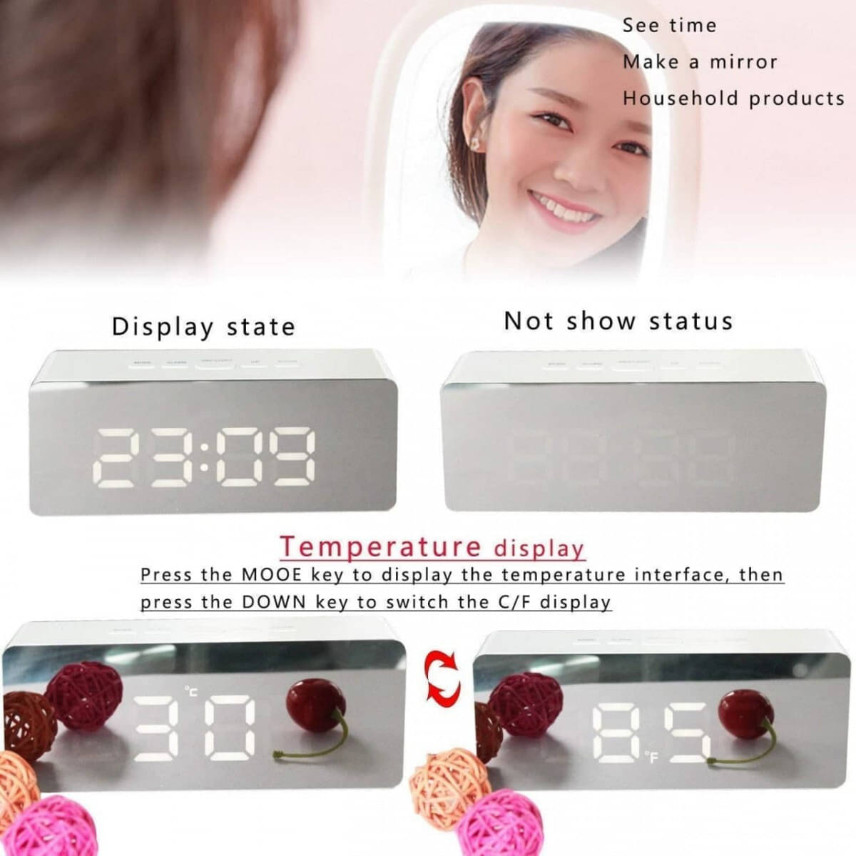     			FULKIZA Digital Plastic Rectangular Table Clock - Pack of 1
