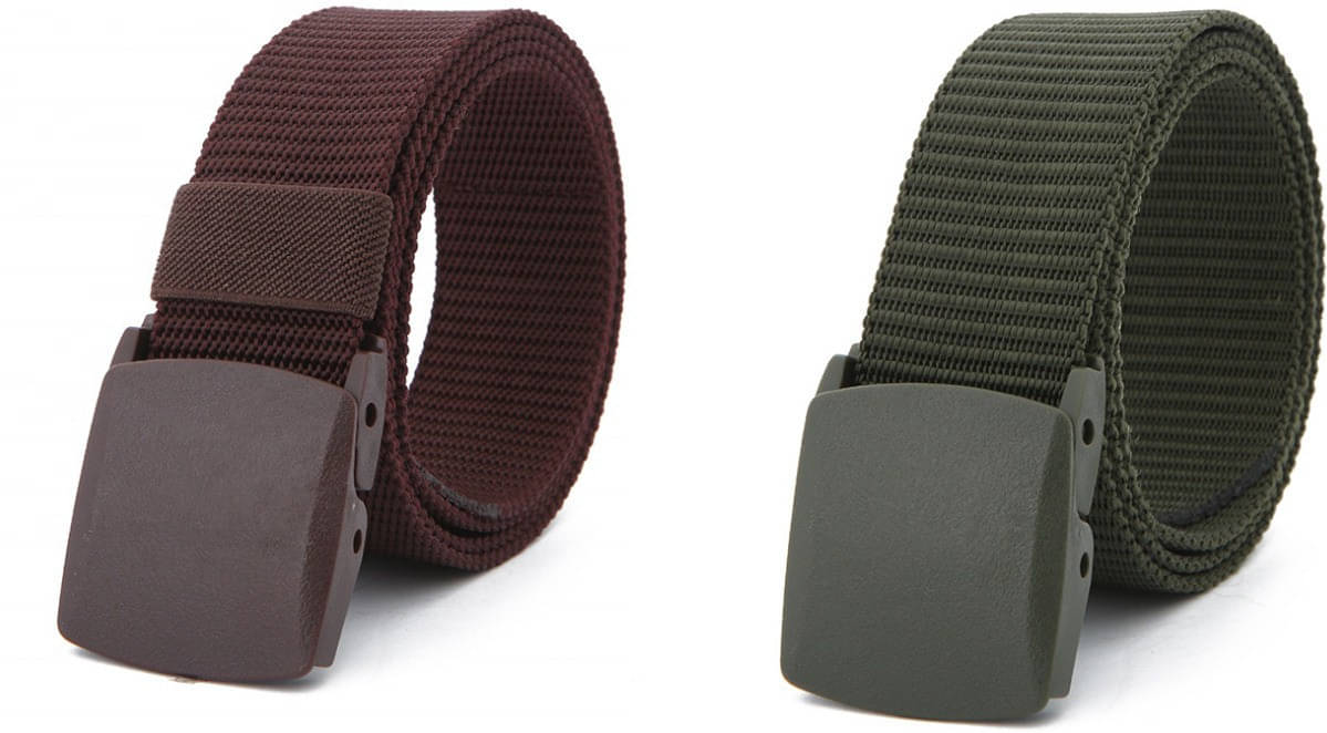 Front Look - Multicolor Nylon Men's Casual Belt ( Pack of 2 ) Front Look - Multicolor Nylon Men's Casual Belt ( Pack of 2 )