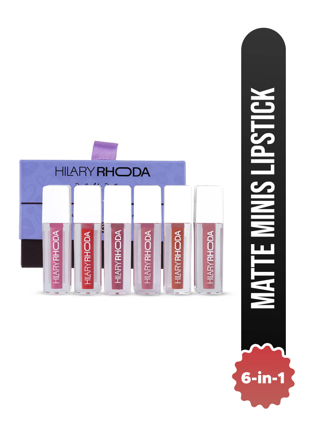     			Hilary Rhoda Multi Matte Smudge Free Liquid Lipstick ( Pack of 6 )
