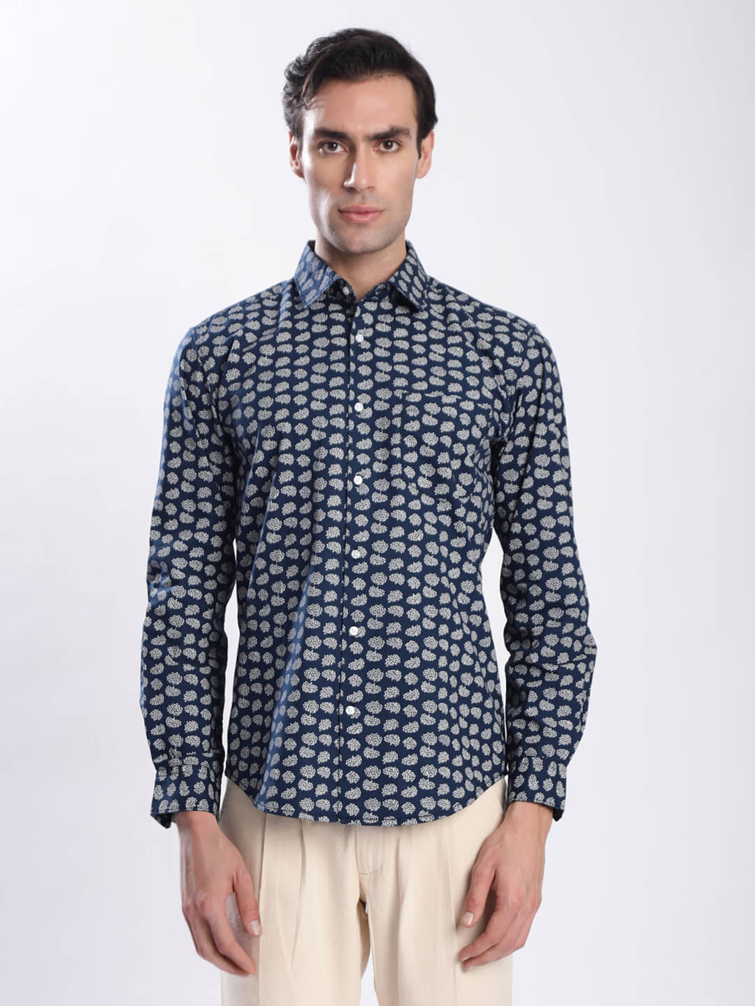     			IVOC 100% Cotton Slim Fit Printed Full Sleeves Men's Casual Shirt - Navy ( Pack of 1 )