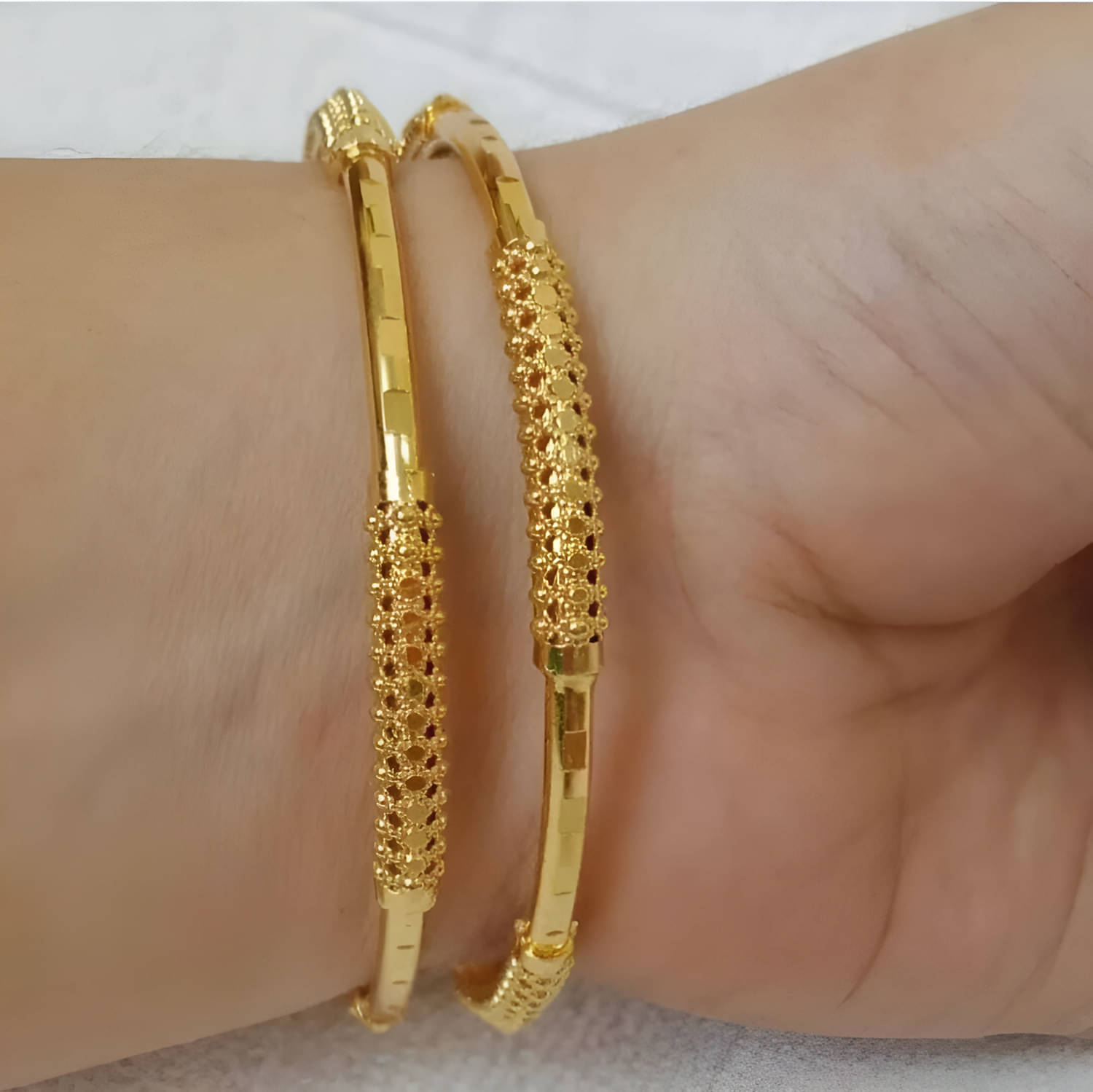     			Jewels Kafe Gold Bangle Set ( Pack of 2 )