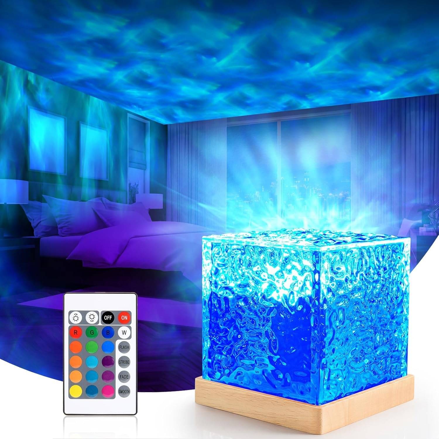 LED Projection Water Ripple Multicolor Night Lamp ( Pack of 1 ) LED Projection Water Ripple Multicolor Night Lamp ( Pack of 1 )