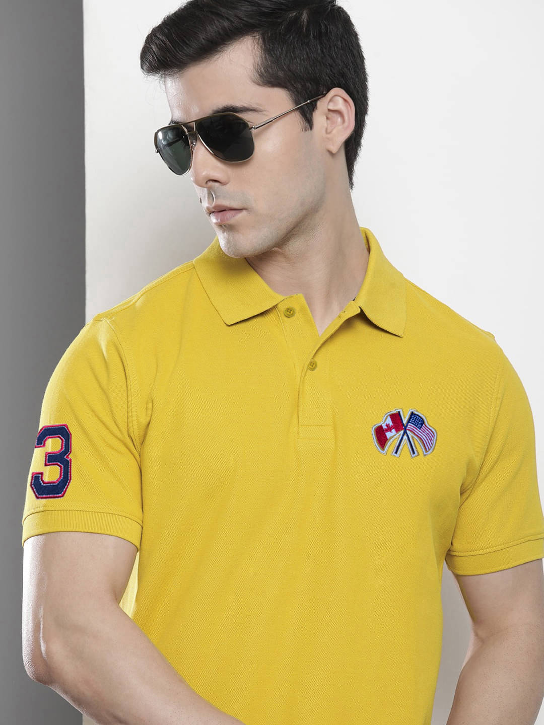 Merriment Men Cotton Blend Regular Fit Solid Polo T Shirt ( Mustard ) Merriment Men Cotton Blend Regular Fit Solid Polo T Shirt ( Mustard )