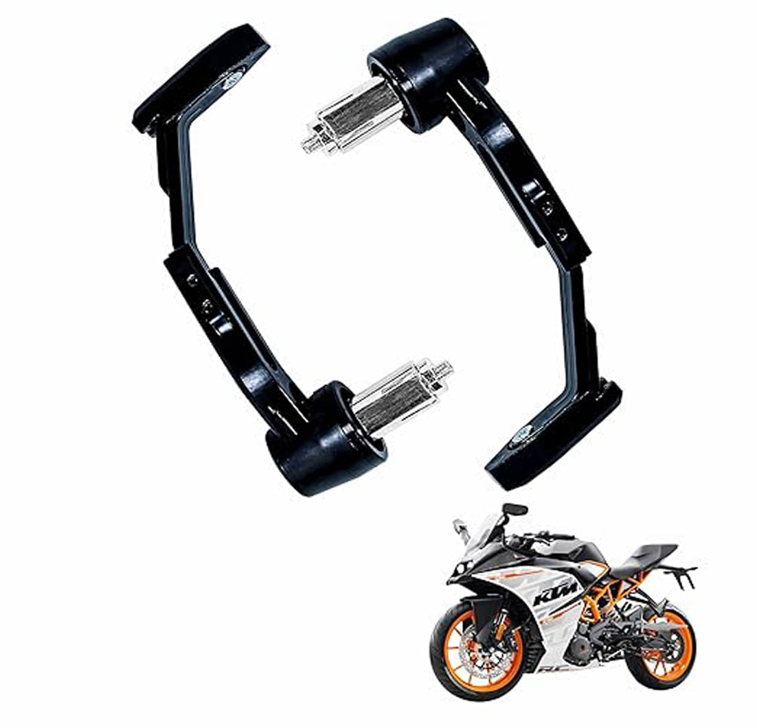     			Motorcycle Handlebar Brake Clutch Lever Guard | Handle Bar End Protector | Handlebar Hand Guard Universal for All Bike (Pack of 2) (Black)