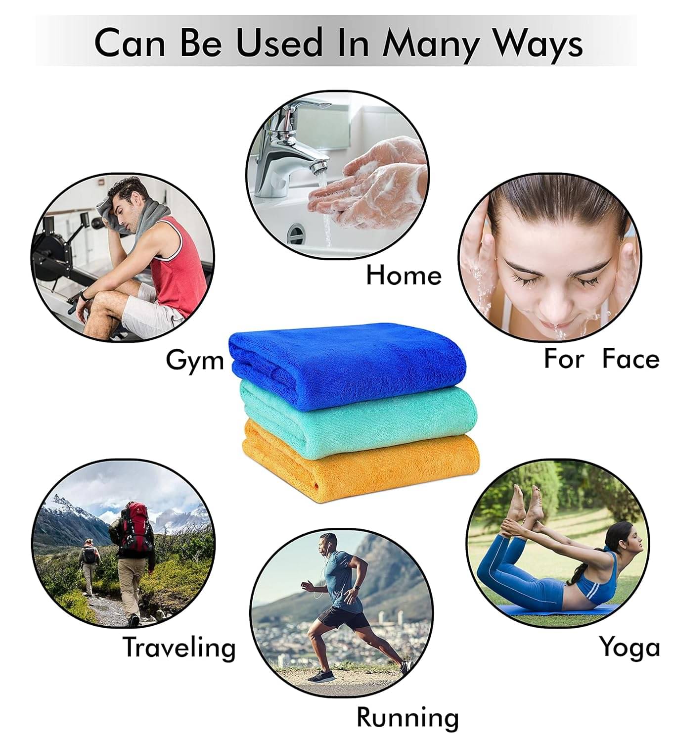     			PENYAN Set of 3 40x60 Microfiber Kitchen Towel