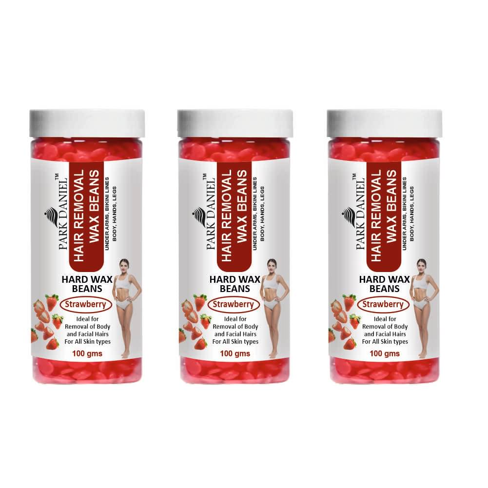     			Park Daniel Hard Wax Beans Strawberry Flavour  Waxing Kit 300 g Pack of 3