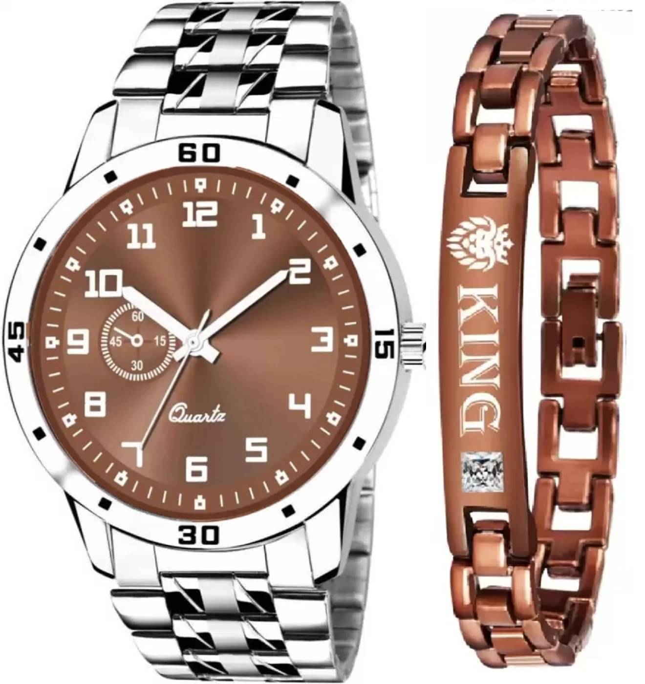     			Shivark Silver Stainless Steel Analog Men's Watch