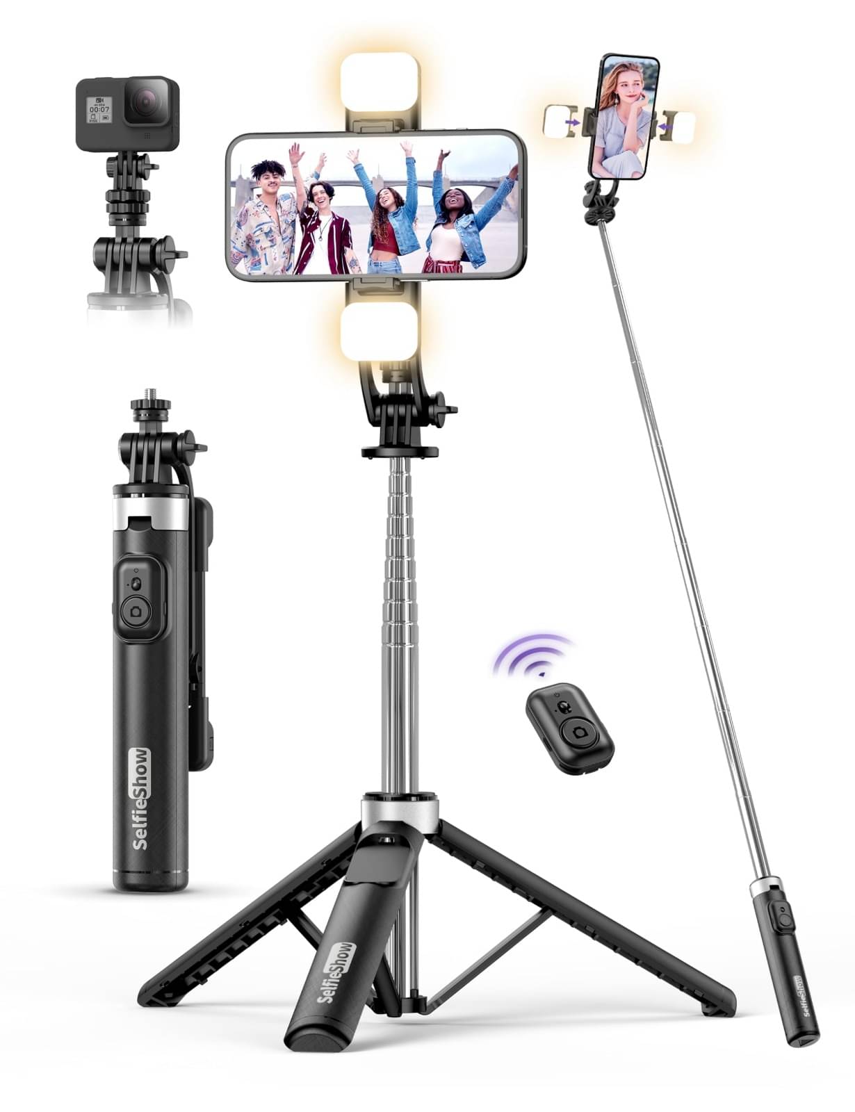     			Shop To Shop Bluetooth Selfie Flash Light ( Black )