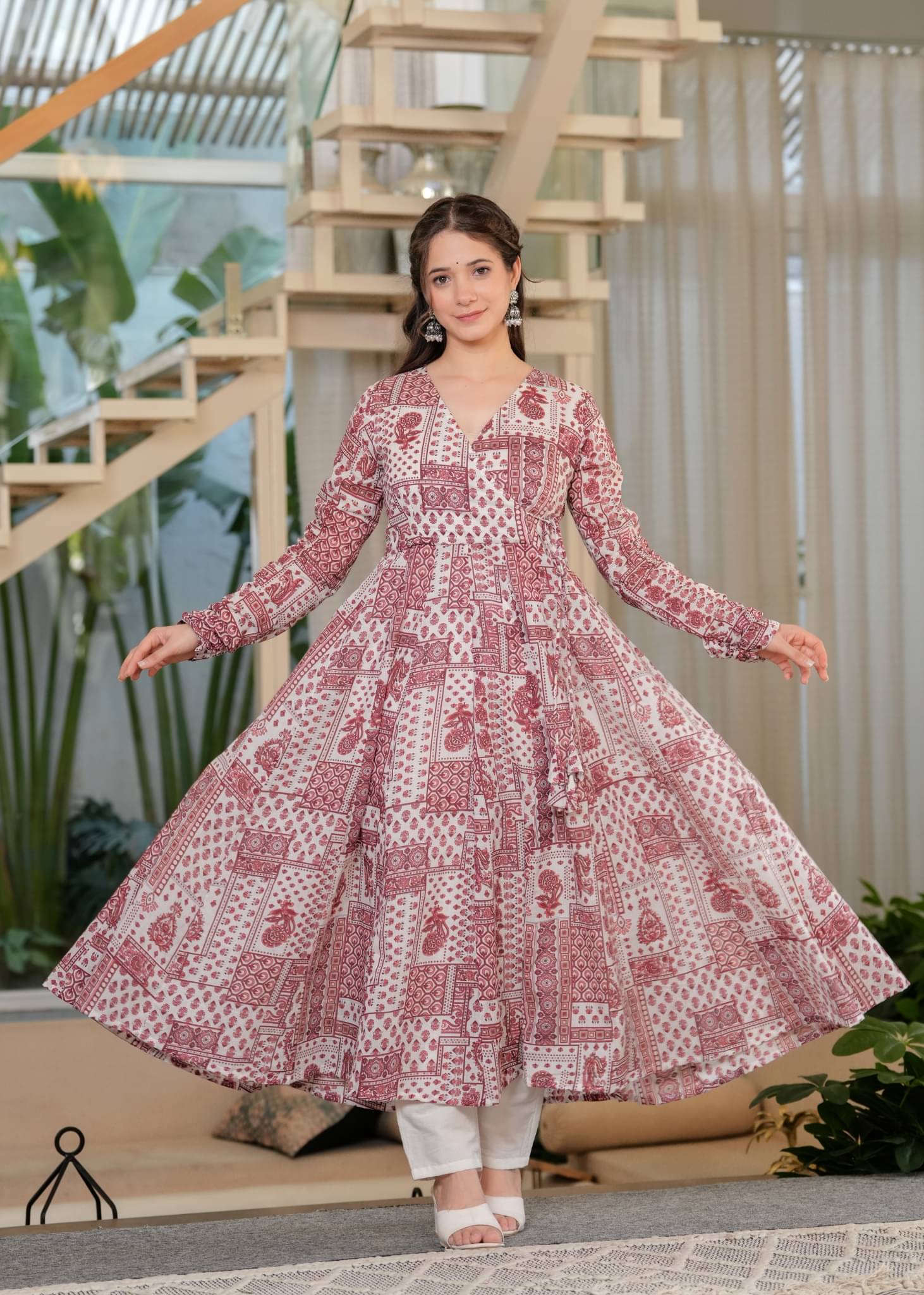     			Sitaram Designer Women's Cotton Printed Kurti With Pants ( Peach )