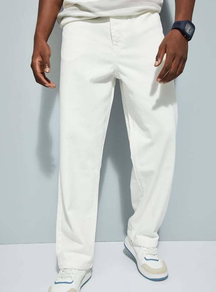     			Star4well Relaxed Clean Look Men's Jeans - White ( Pack of 1 )