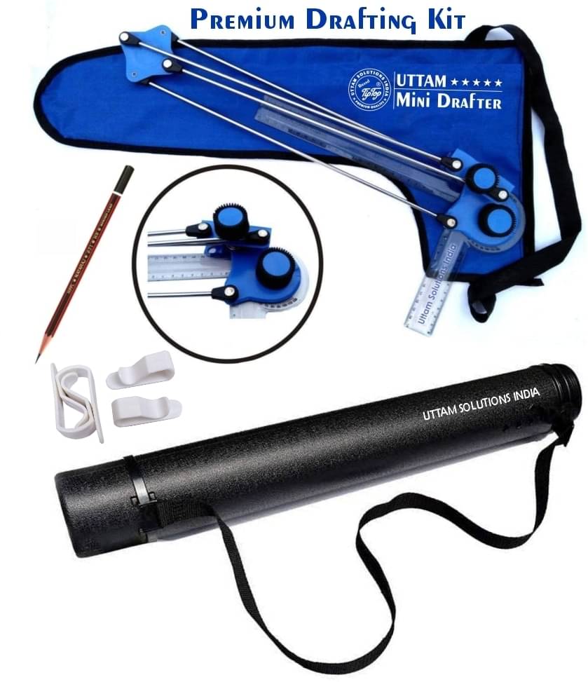     			Uttam Mini Drafter, Super Container, 4 Clips, Pencil, Drafting Kit (Pack of 4)