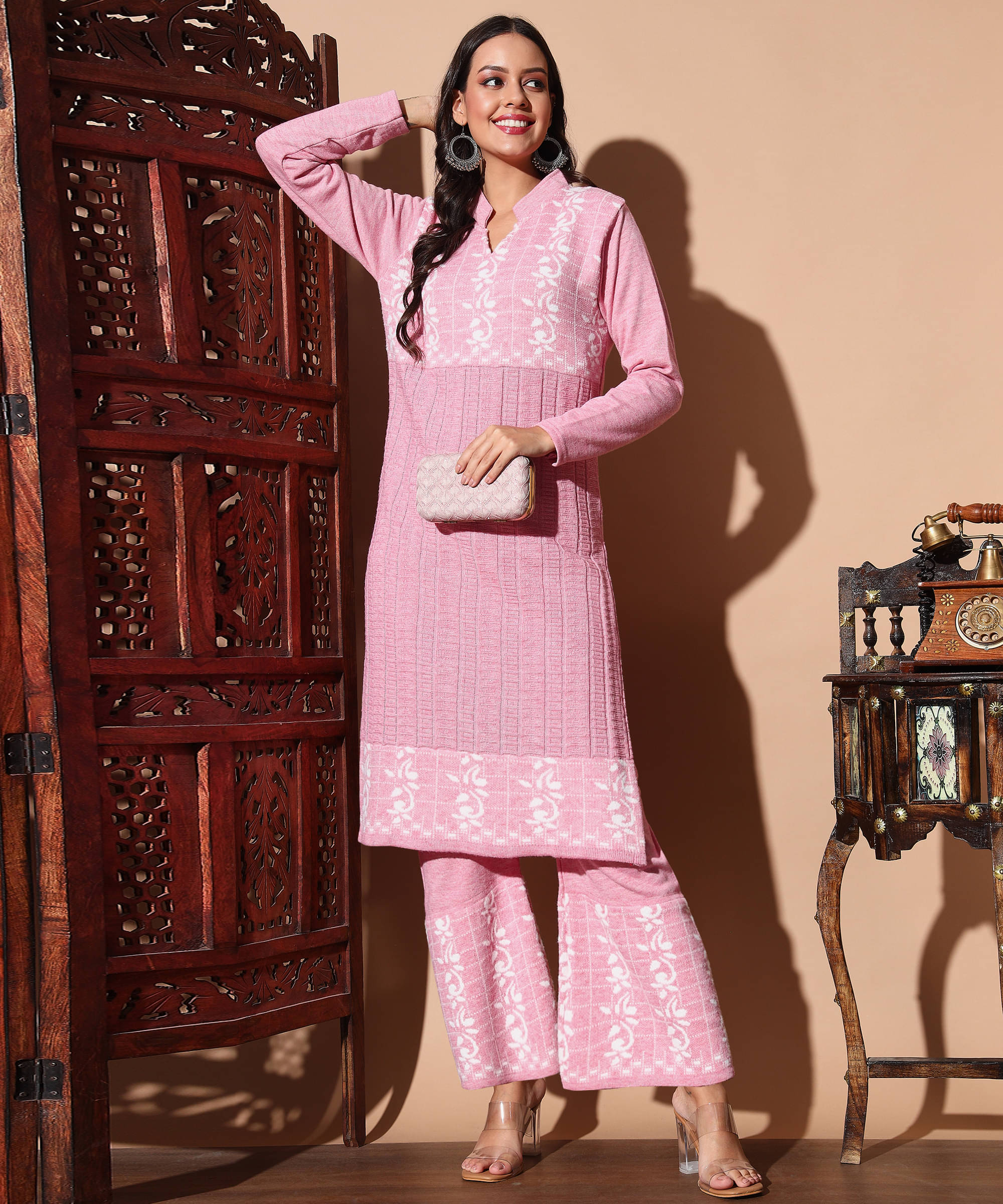 ZEPPI Women's Woollen Embroidered Kurti With Palazzo ( Multicolor ) ZEPPI Women's Woollen Embroidered Kurti With Palazzo ( Multicolor )