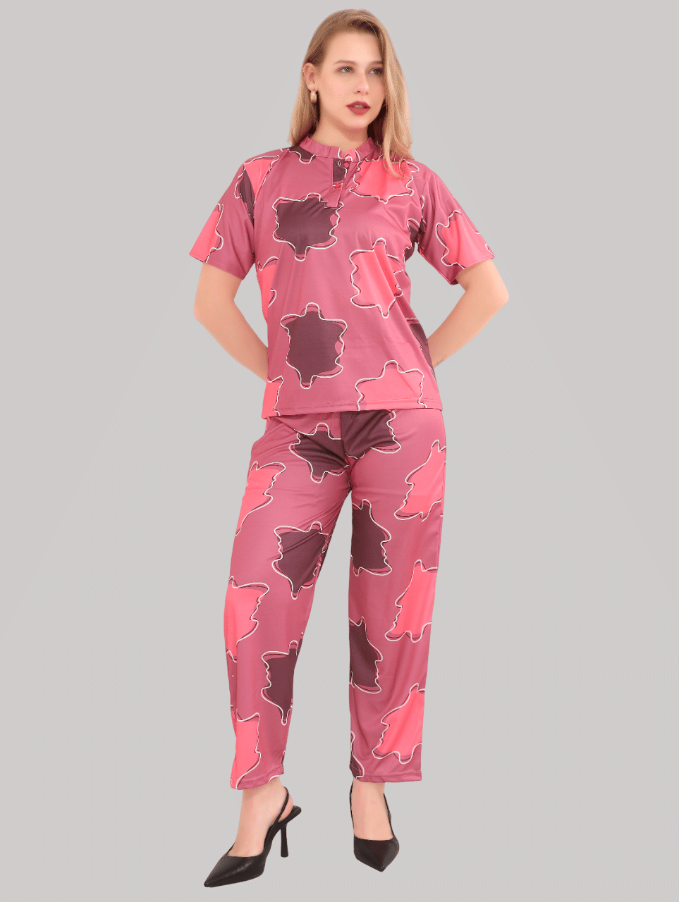     			BAILEY SELLS Pink Lycra Women's Nightwear Nightsuit Sets ( Pack of 1 )