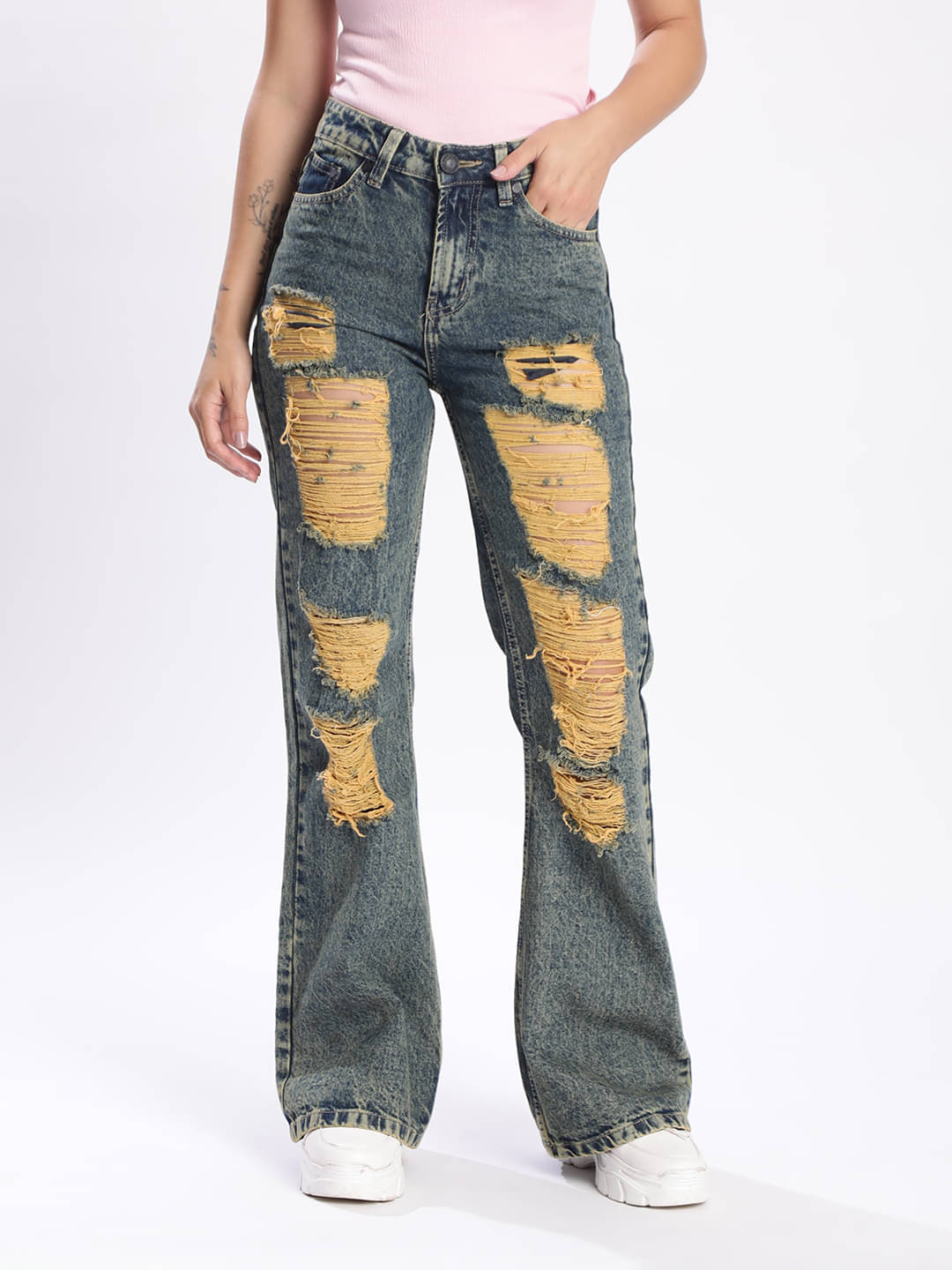     			Bene Kleed - Blue Cotton Bootcut Women's Jeans ( Pack of 1 )