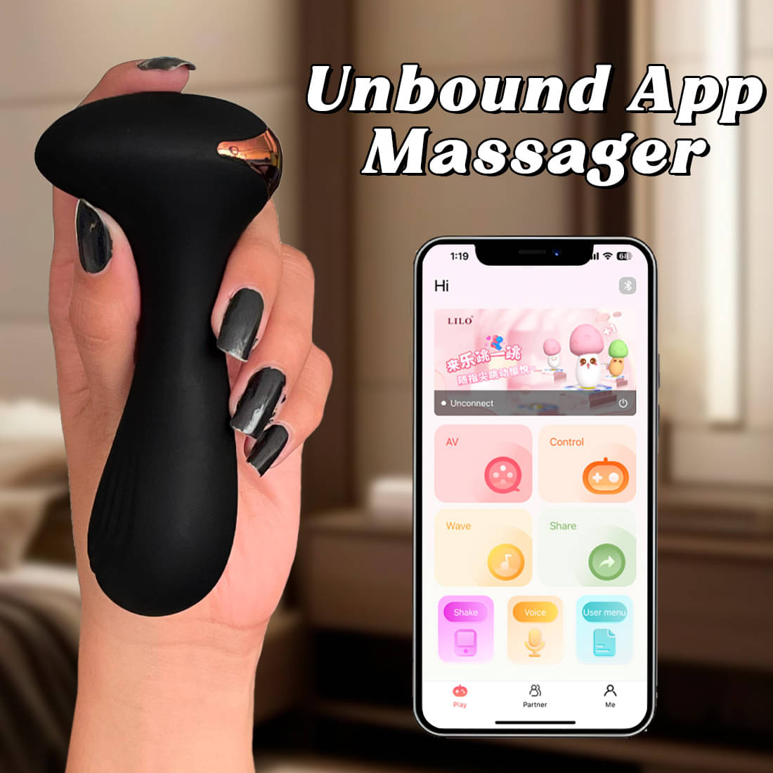     			Calmras App Controlled Portable Manual Massager