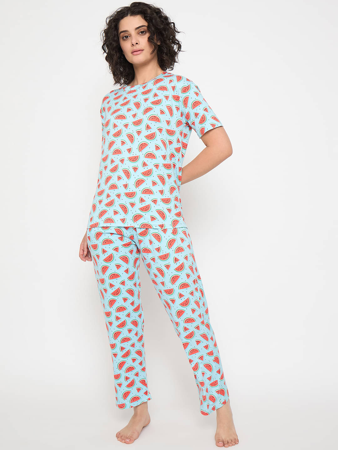     			Camey Light Blue Viscose Women's Nightwear Nightsuit Sets ( Pack of 1 )