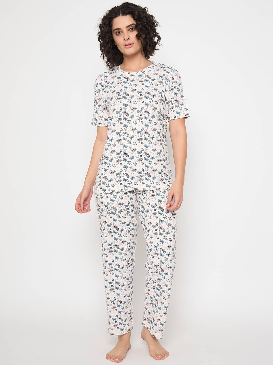     			Camey White Viscose Women's Nightwear Nightsuit Sets ( Pack of 1 )