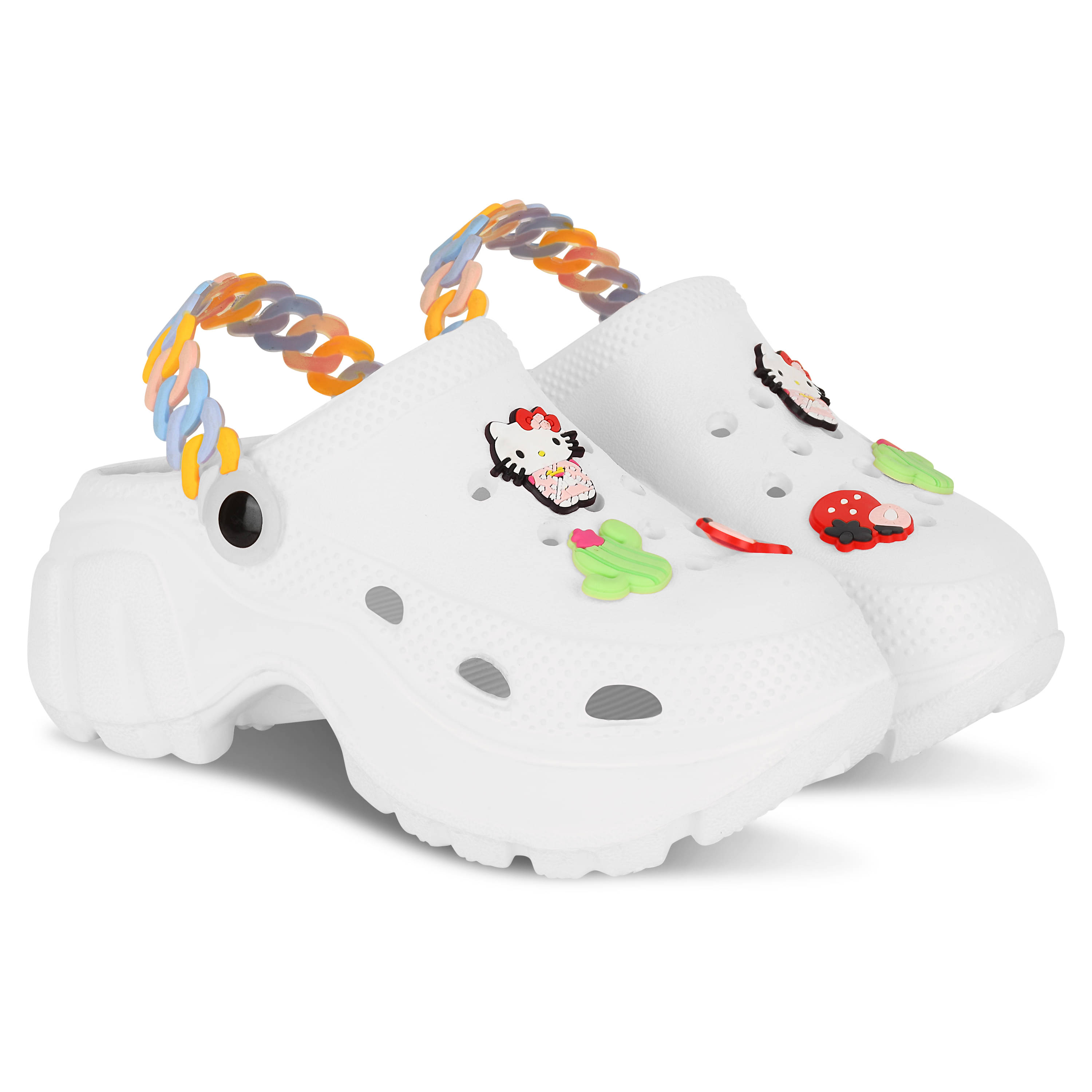     			Deflow White Women's Clogs
