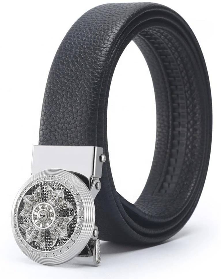 Front Look - Black PU Men's Casual Belt ( Pack of 1 ) Front Look - Black PU Men's Casual Belt ( Pack of 1 )