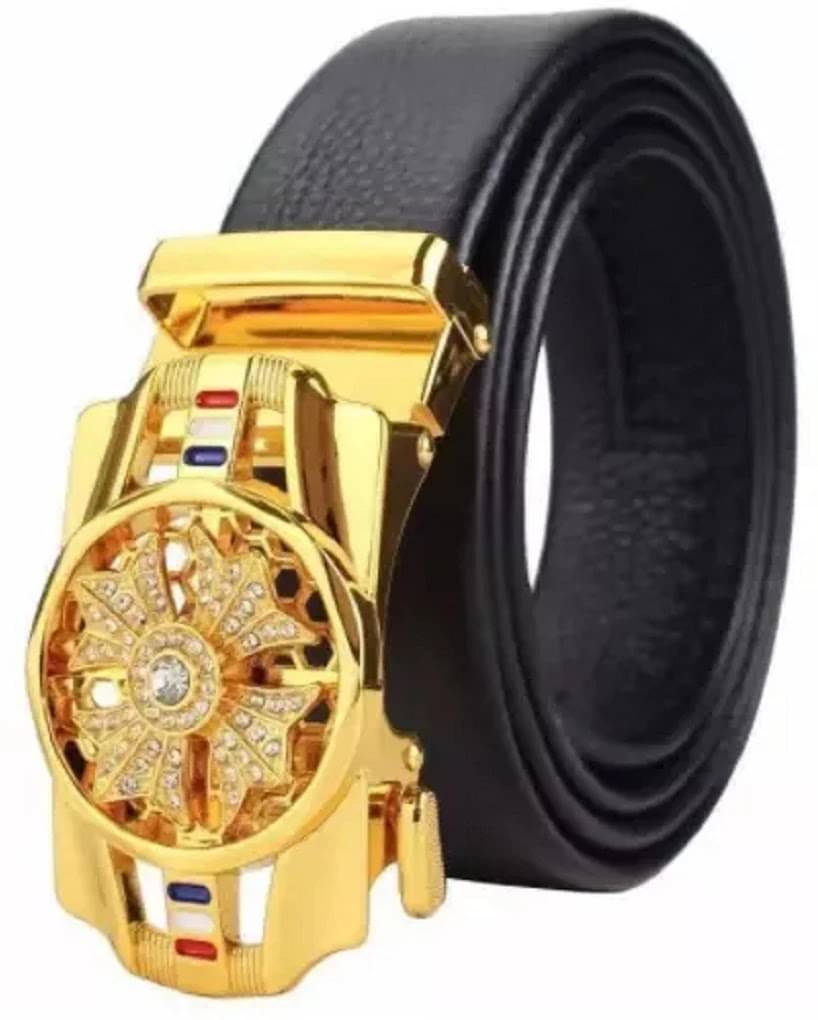     			Front Look - Black PU Men's Casual Belt ( Pack of 1 )