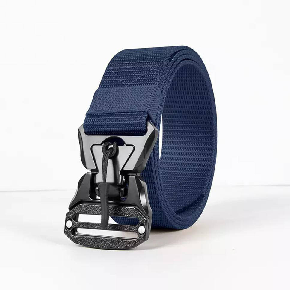 Front Look - Blue Nylon Men's Casual Belt ( Pack of 1 ) Front Look - Blue Nylon Men's Casual Belt ( Pack of 1 )