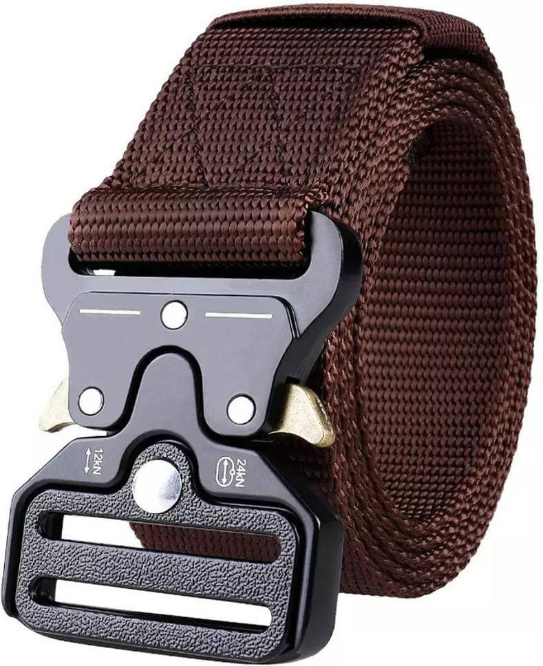     			Front Look - Brown Nylon Men's Casual Belt ( Pack of 1 )