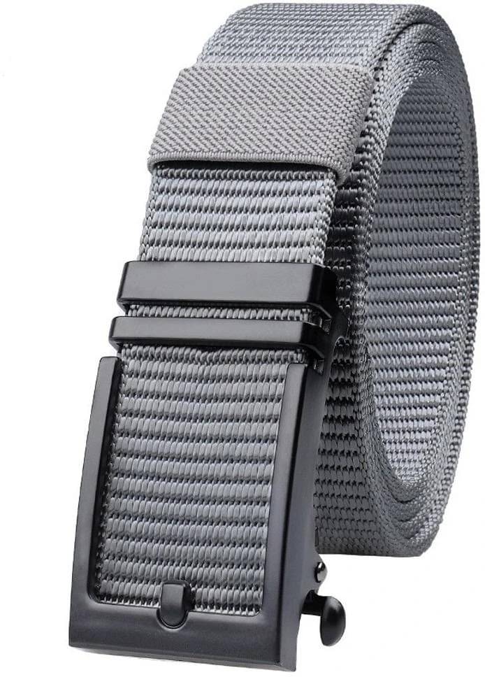 Front Look - Gray Nylon Men's Casual Belt ( Pack of 1 ) Front Look - Gray Nylon Men's Casual Belt ( Pack of 1 )