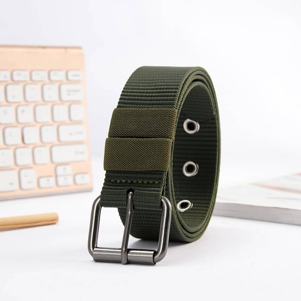 Front Look - Green Nylon Men's Casual Belt ( Pack of 1 ) Front Look - Green Nylon Men's Casual Belt ( Pack of 1 )