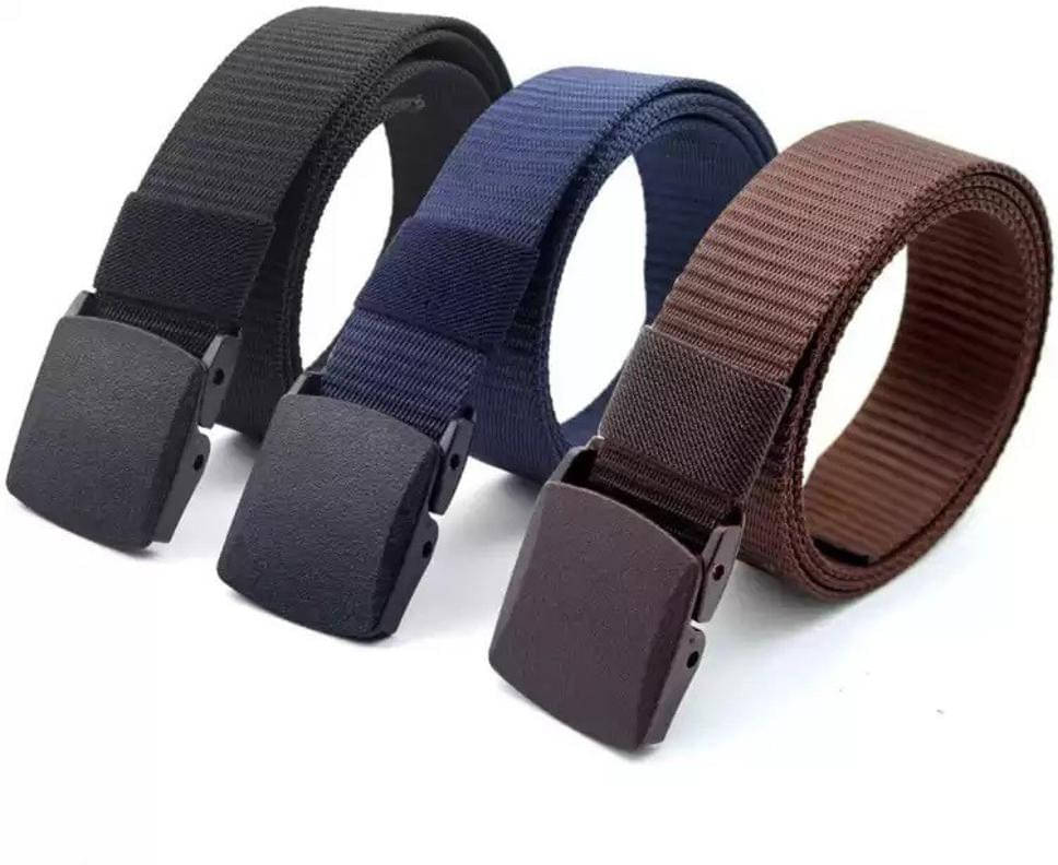 Front Look - Multicolor Nylon Men's Casual Belt ( Pack of 3 ) Front Look - Multicolor Nylon Men's Casual Belt ( Pack of 3 )