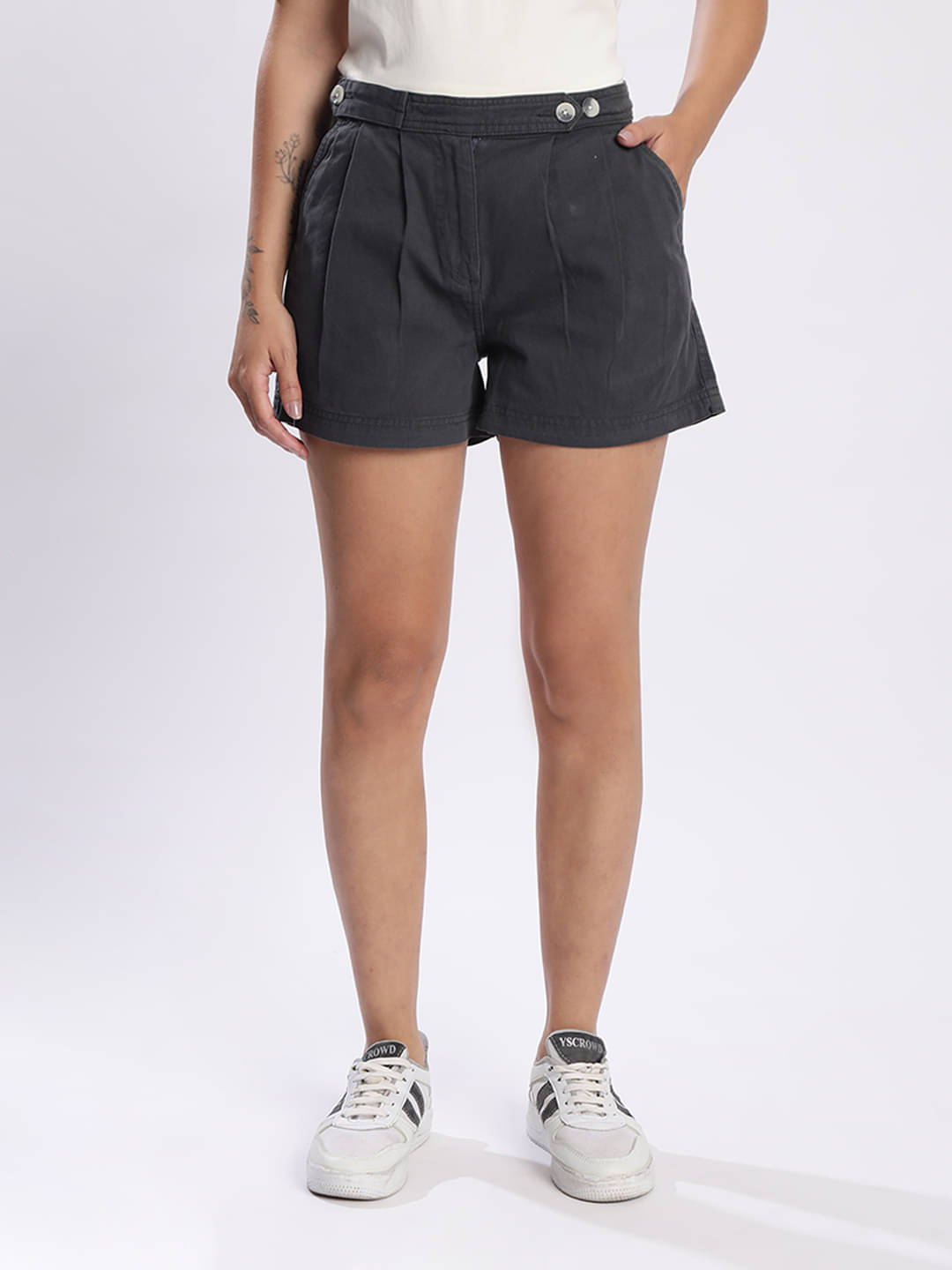     			IVOC Cotton Blend Skorts - Grey Single