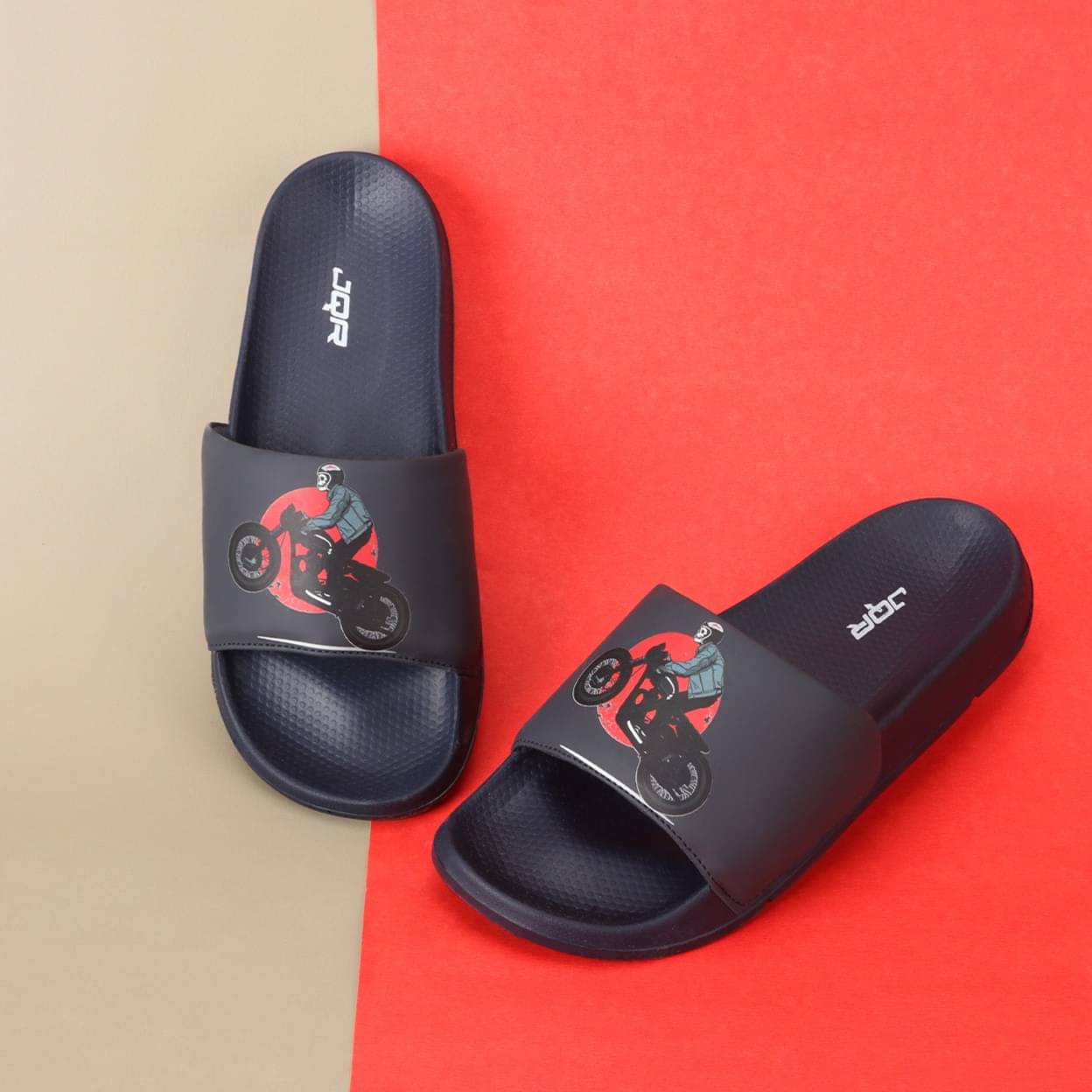     			JQR Navy Men's Slide Flip Flop
