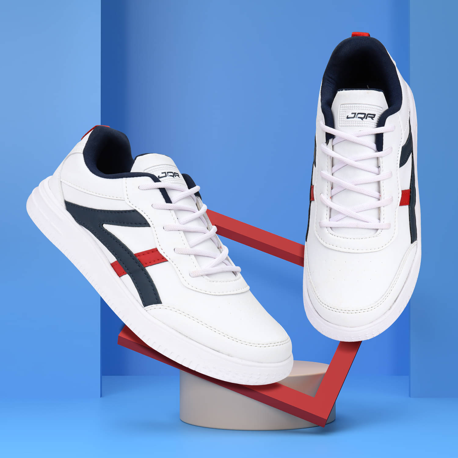     			JQR STAMINAR White Men's Sneakers