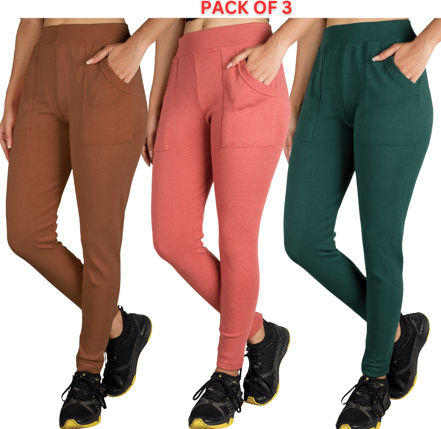 KARARO JEGGINGS - Cotton Blend Skinny Fit Mustard Women's Jeggings ( Pack of 3 )     			KARARO JEGGINGS - Cotton Blend Skinny Fit Mustard Women's Jeggings ( Pack of 3 )