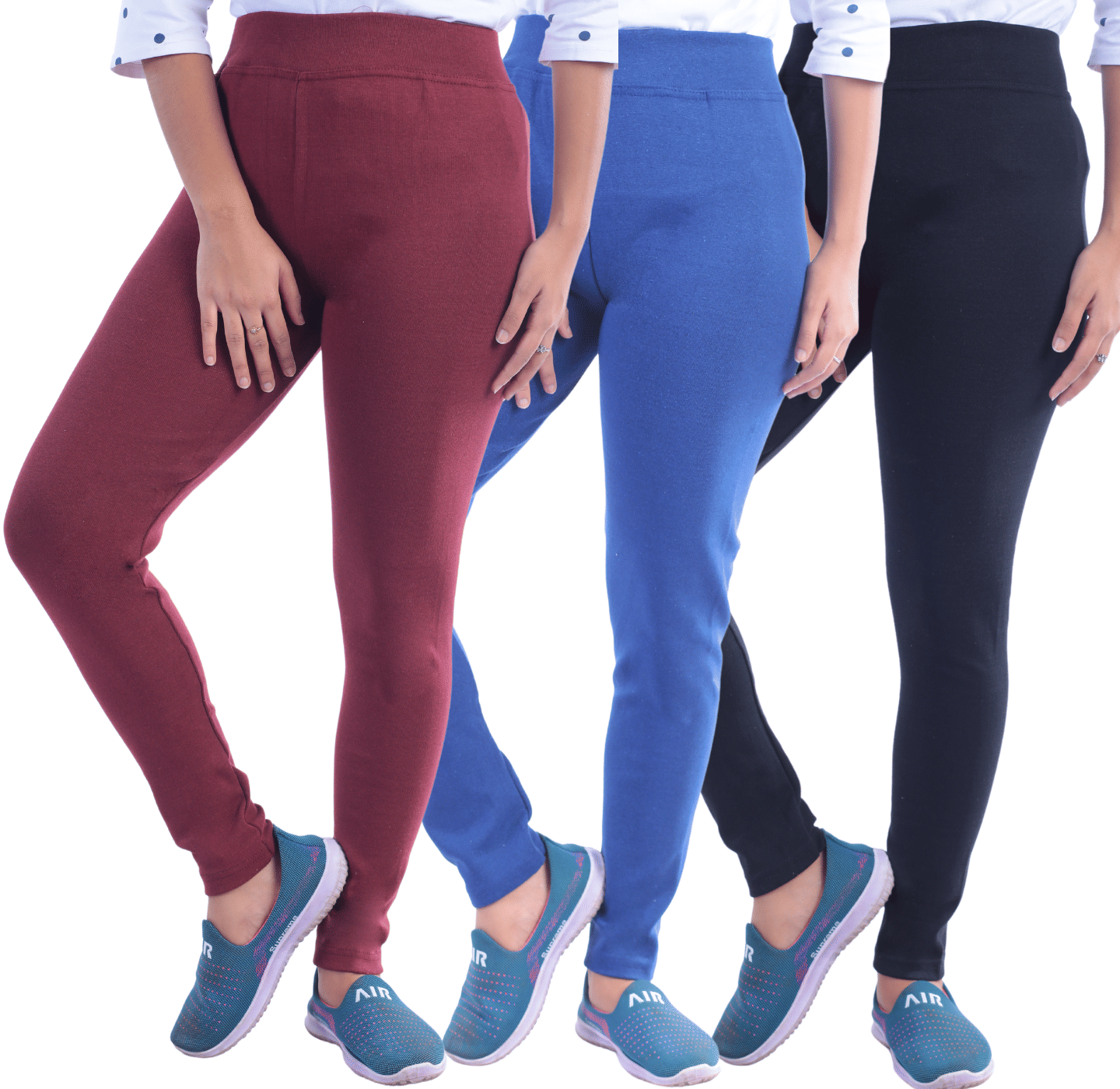     			KARARO JEGGINGS - Cotton Blend Skinny Fit InkBlue Women's Jeggings ( Pack of 3 )