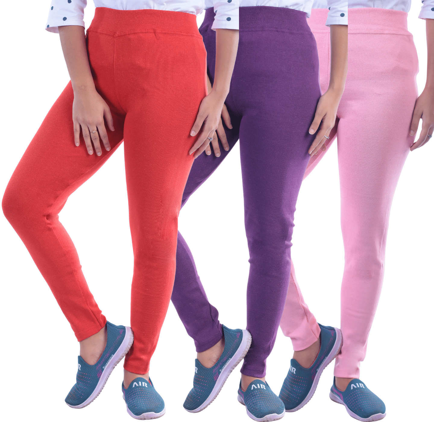 KARARO JEGGINGS - Cotton Blend Skinny Fit Purple Women's Jeggings ( Pack of 3 ) KARARO JEGGINGS - Cotton Blend Skinny Fit Purple Women's Jeggings ( Pack of 3 )