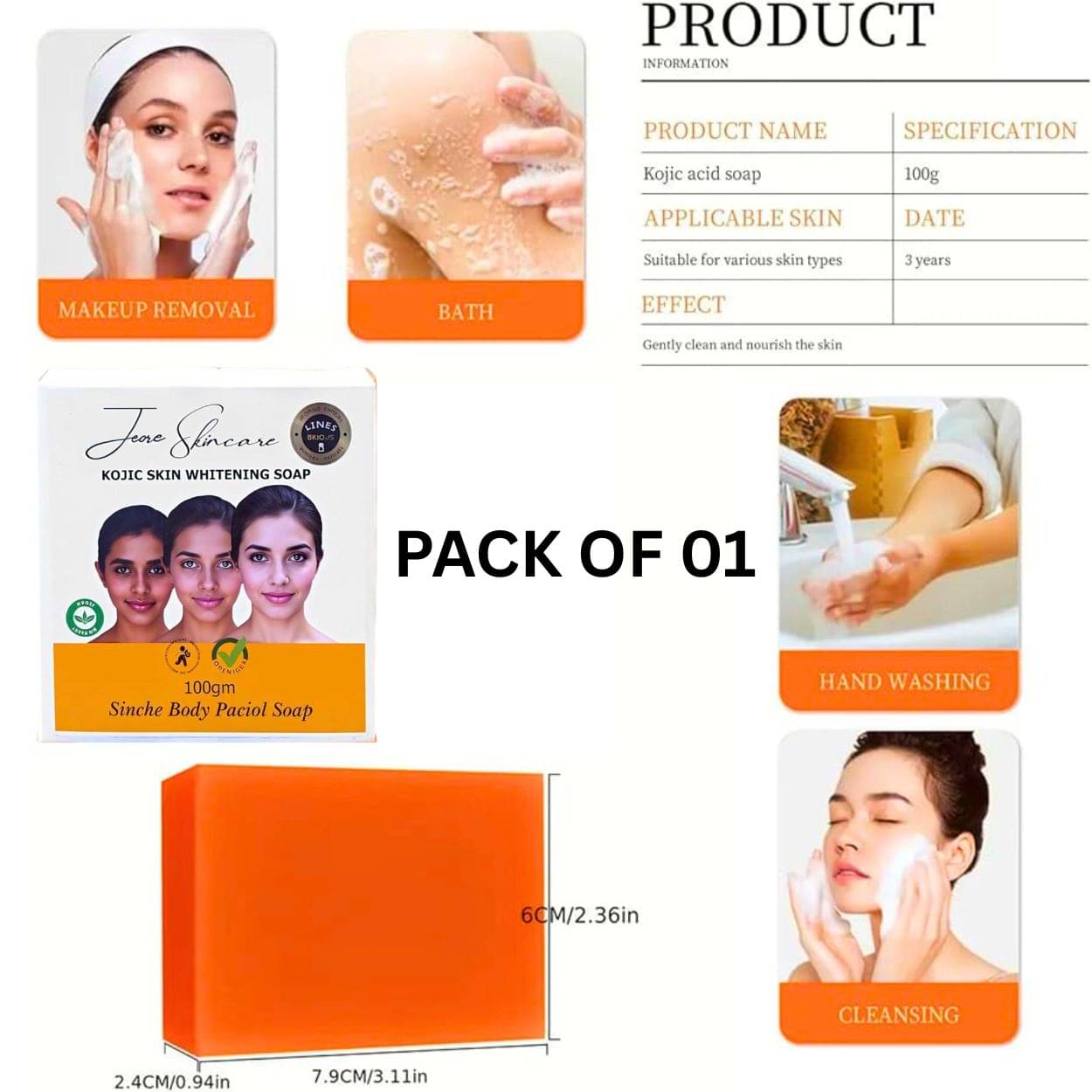     			LUCACCI Skin Whitening Soap for All Skin Type ( Pack of 1 )