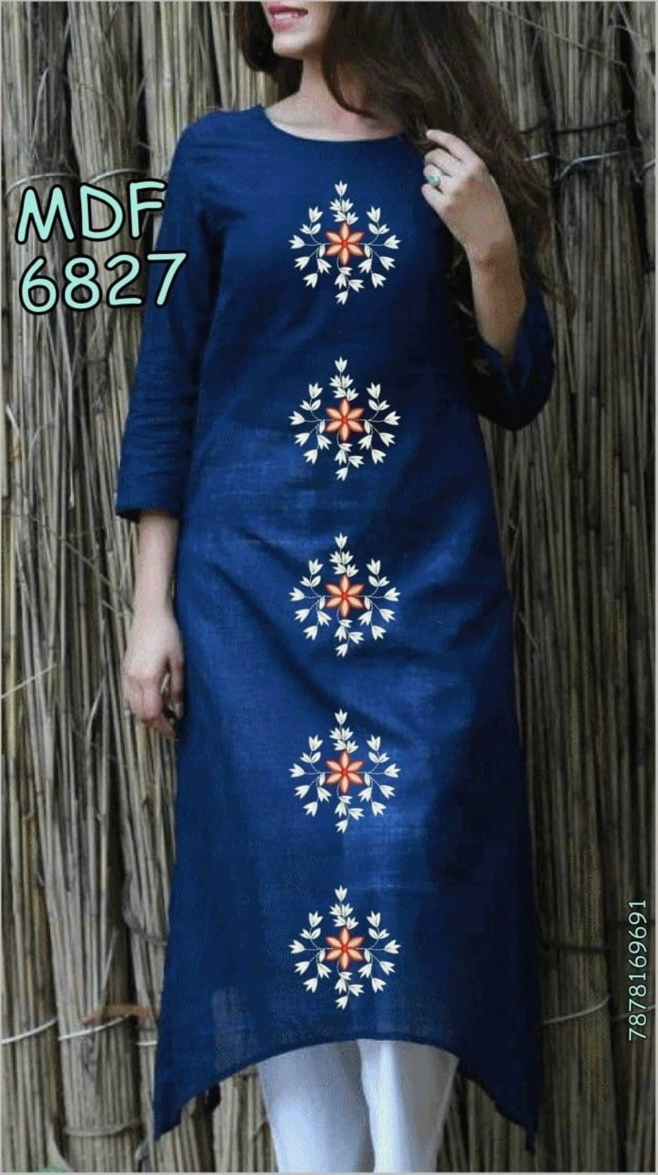 Mehsoos Women's Viscose Rayon Embroidered Asymmetrical Kurti - ( Dark Blue )     			Mehsoos Women's Viscose Rayon Embroidered Asymmetrical Kurti - ( Dark Blue )