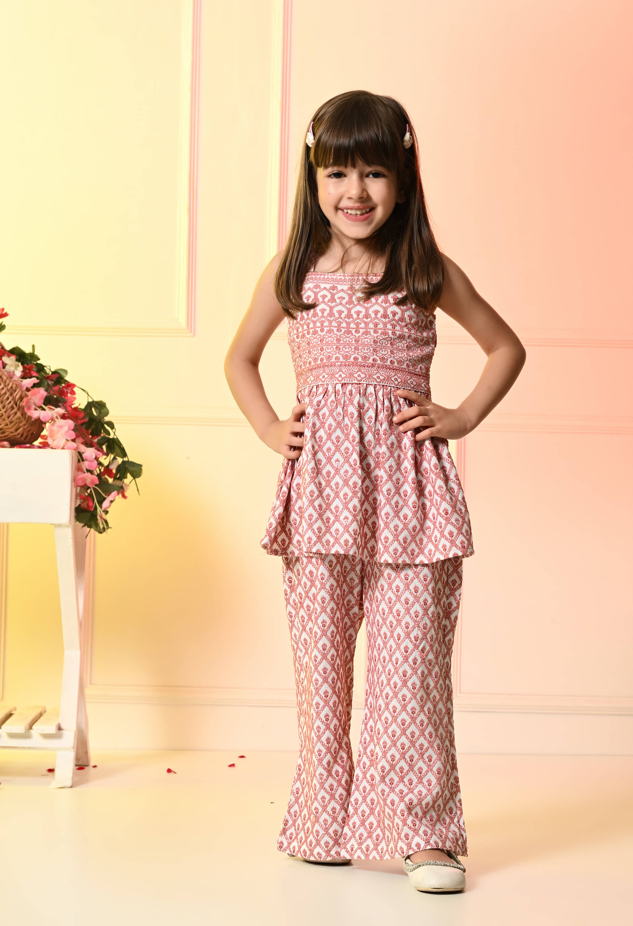 Muffin Shuffin Girls Viscose Kurta with Trouser ( Pack of 1 , Pink ) Muffin Shuffin Girls Viscose Kurta with Trouser ( Pack of 1 , Pink )