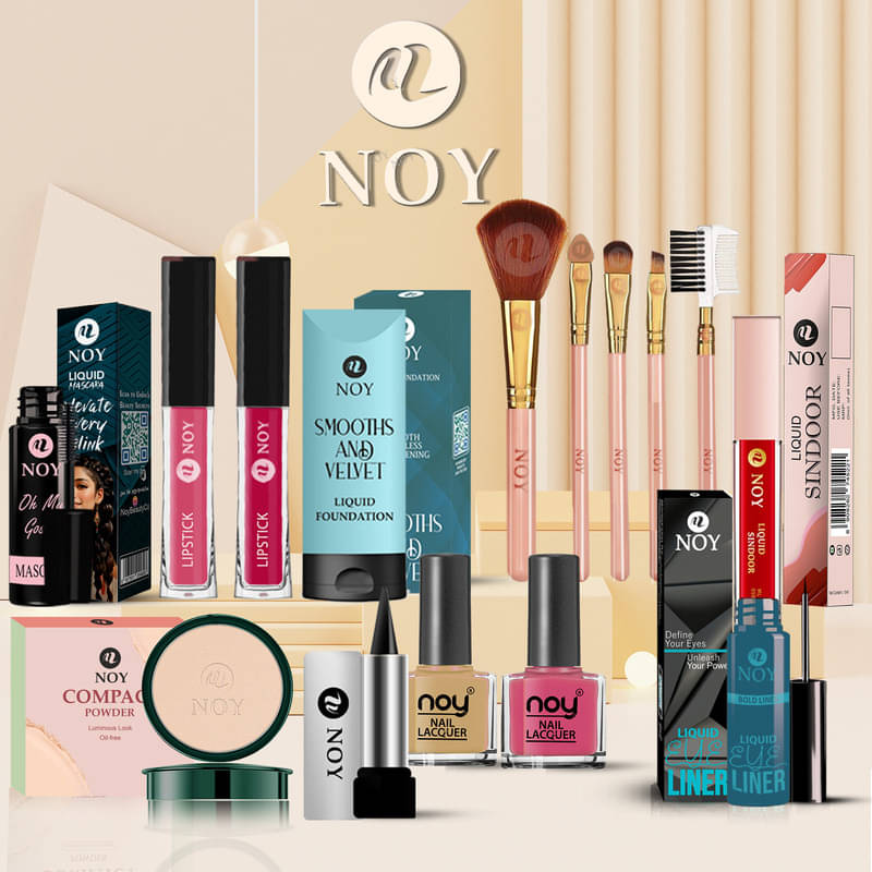     			NOY Makeup Kit ( Compact,Mascara,Lipstick,Foundation,Nail Polish,Makeup Brush,Sindoor,Kajal,Eyeliner )