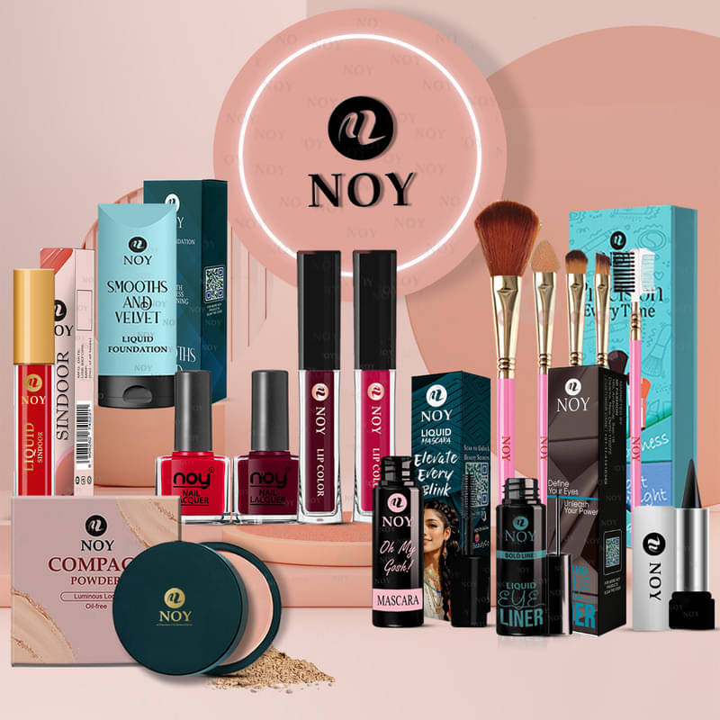 NOY Makeup Kit ( Compact,Mascara,Lipstick,Foundation,Nail Polish,Makeup Brush,Sindoor,Kajal,Eyeliner ) NOY Makeup Kit ( Compact,Mascara,Lipstick,Foundation,Nail Polish,Makeup Brush,Sindoor,Kajal,Eyeliner )
