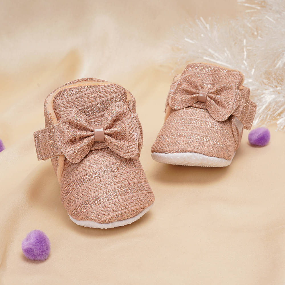     			Neska Moda - Brown Booties For Baby Girl 6-12 Months ( Pack of 1 )