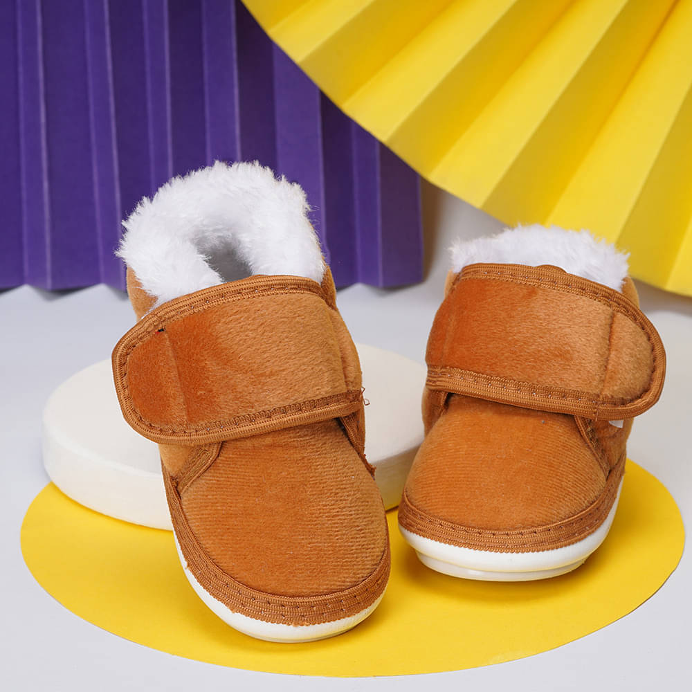    			Neska Moda - Brown Booties For Baby Boy & Baby Girl 9-12 Months ( Pack of 1 )