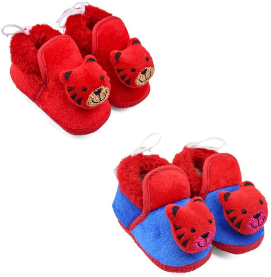     			Neska Moda - MultiColor Booties For Baby Boy & Baby Girl 6-12 Months ( Pack of 2 )