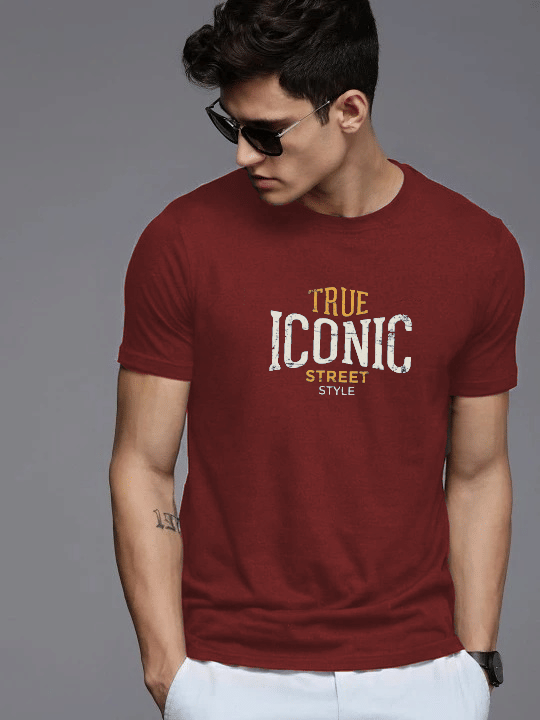 Reya Men Cotton Blend Regular Fit Printed T-Shirt ( Maroon ) Reya Men Cotton Blend Regular Fit Printed T-Shirt ( Maroon )
