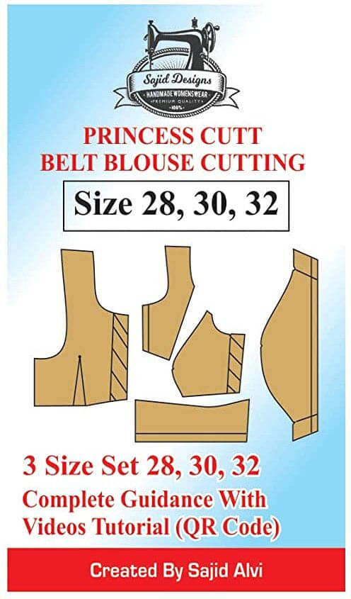     			Tailors Princess Cutt Belt Blouse Cutting 28,30,32 Set Of 3 Sizes By Sajid Alvi
