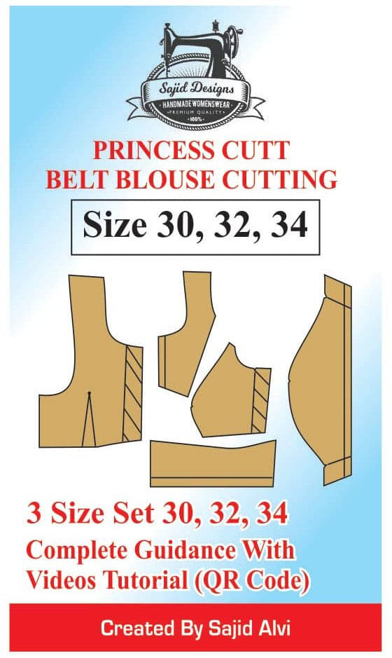    			Tailors Princess Cutt Belt Blouse Cutting 30,32,34 Set Of 3 Sizes… By Sajid Alvi